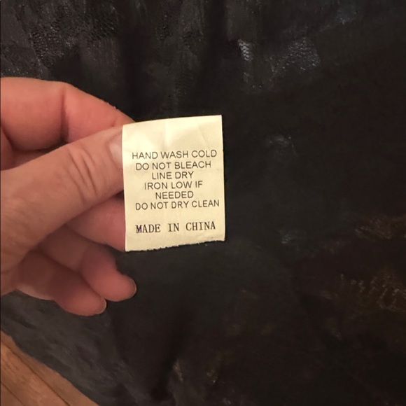 ORIGAMI Denim Vest Black Lace Bottom Boho Western Layering Piece Plus Size - Picture 12 of 13